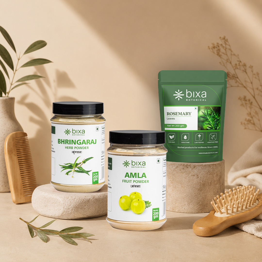 Complete Hair Care Pack | Bhringraj Powder + Amla Powder + Rosemary Leaves | Combo