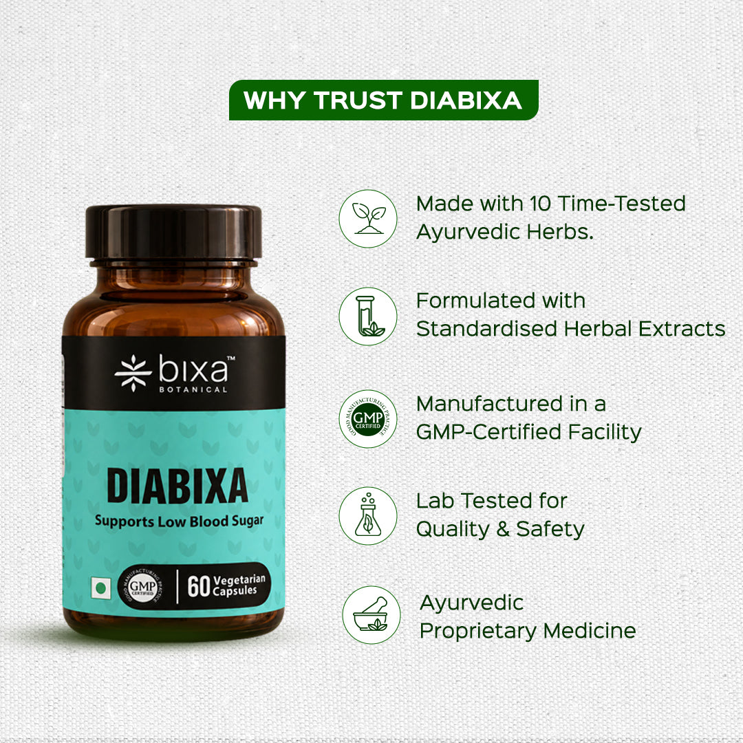 DIABIXA 60 Veg Capsules (450mg) Supports Low Blood Sugar