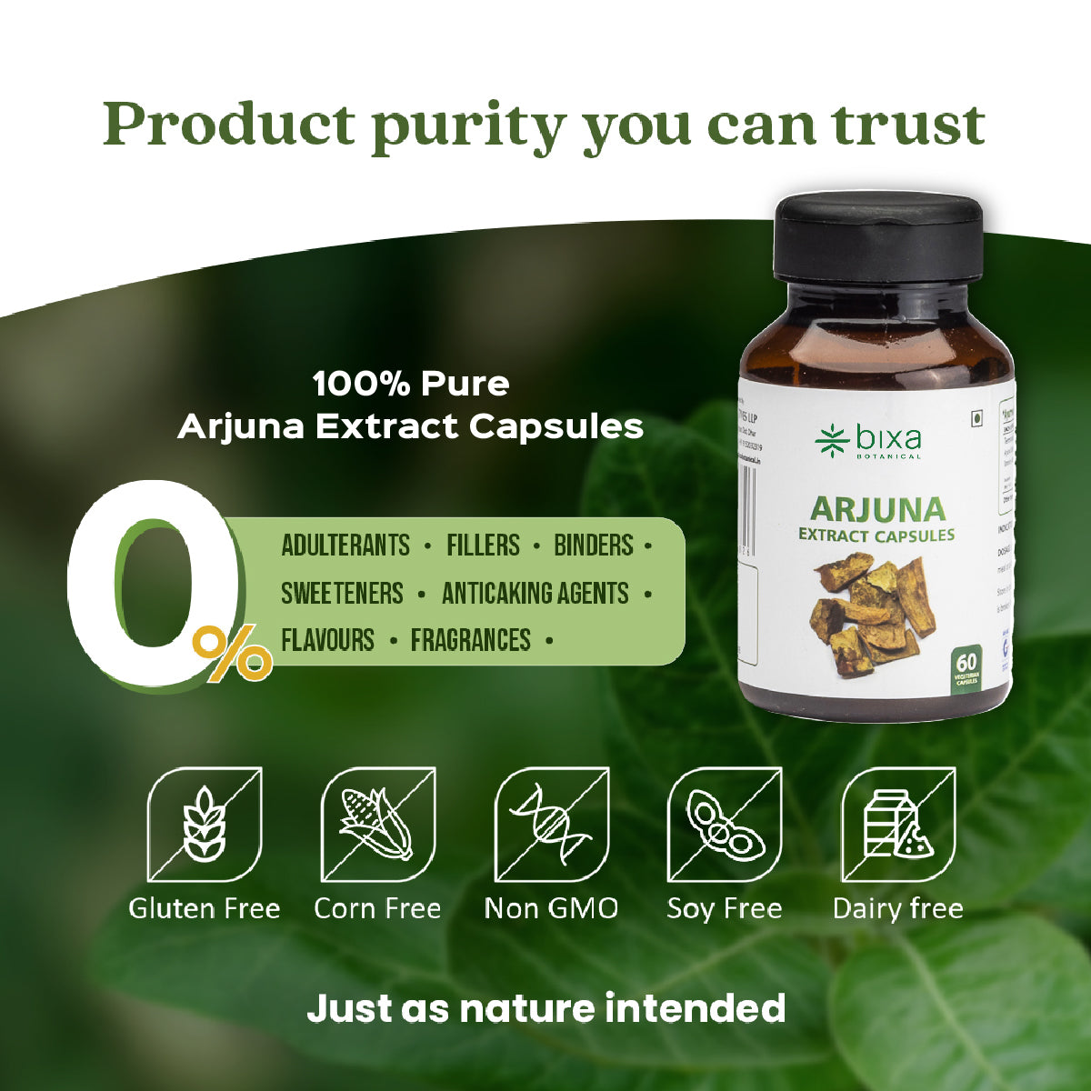 Arjuna Extract 60 Veg Capsules (450mg) 40% Tannins