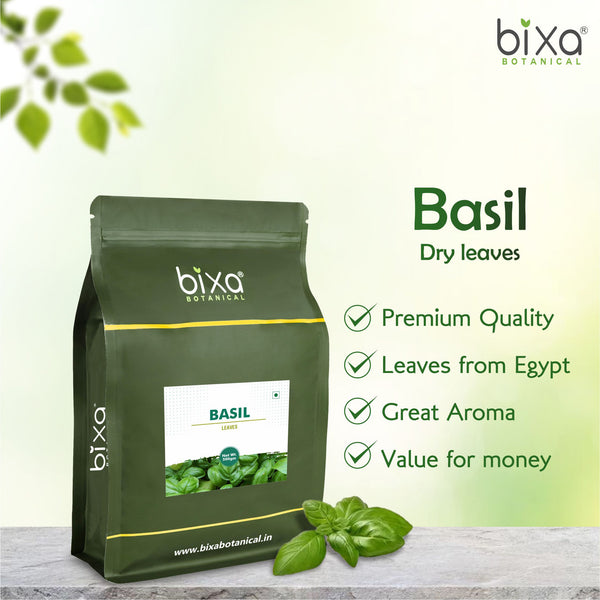 Basil Leaves Seasoning 500 gm | Premium Grade Leaves From Egypt l Pizza Pasta Italian Salads Sauces and other Cooking