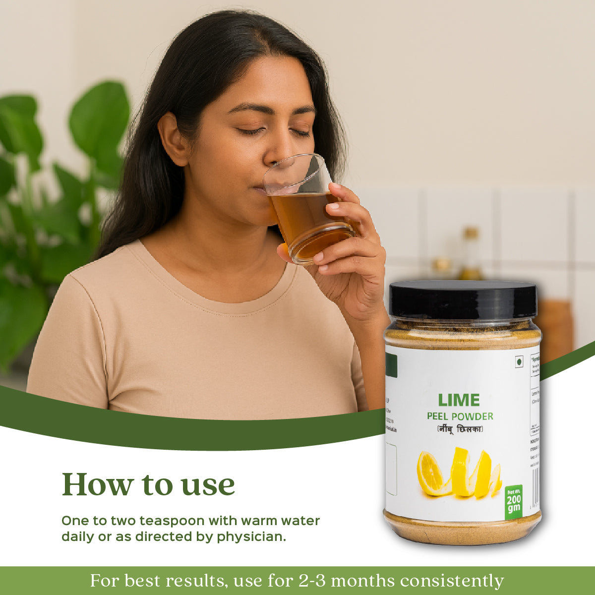 Lime Peel Powder  Citrus Aurantifolia