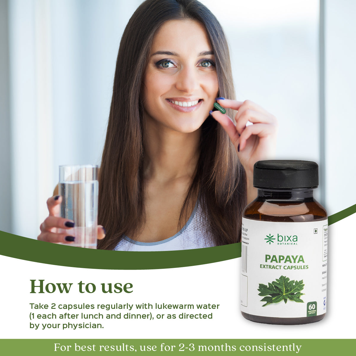 Papaya Leaves Extract 60 Veg Capsules (450mg)