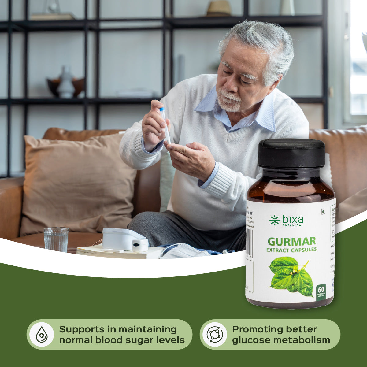 Gymnema / Gudmar Extract 60 Veg Capsules (450mg) 25% Gymnemic acids
