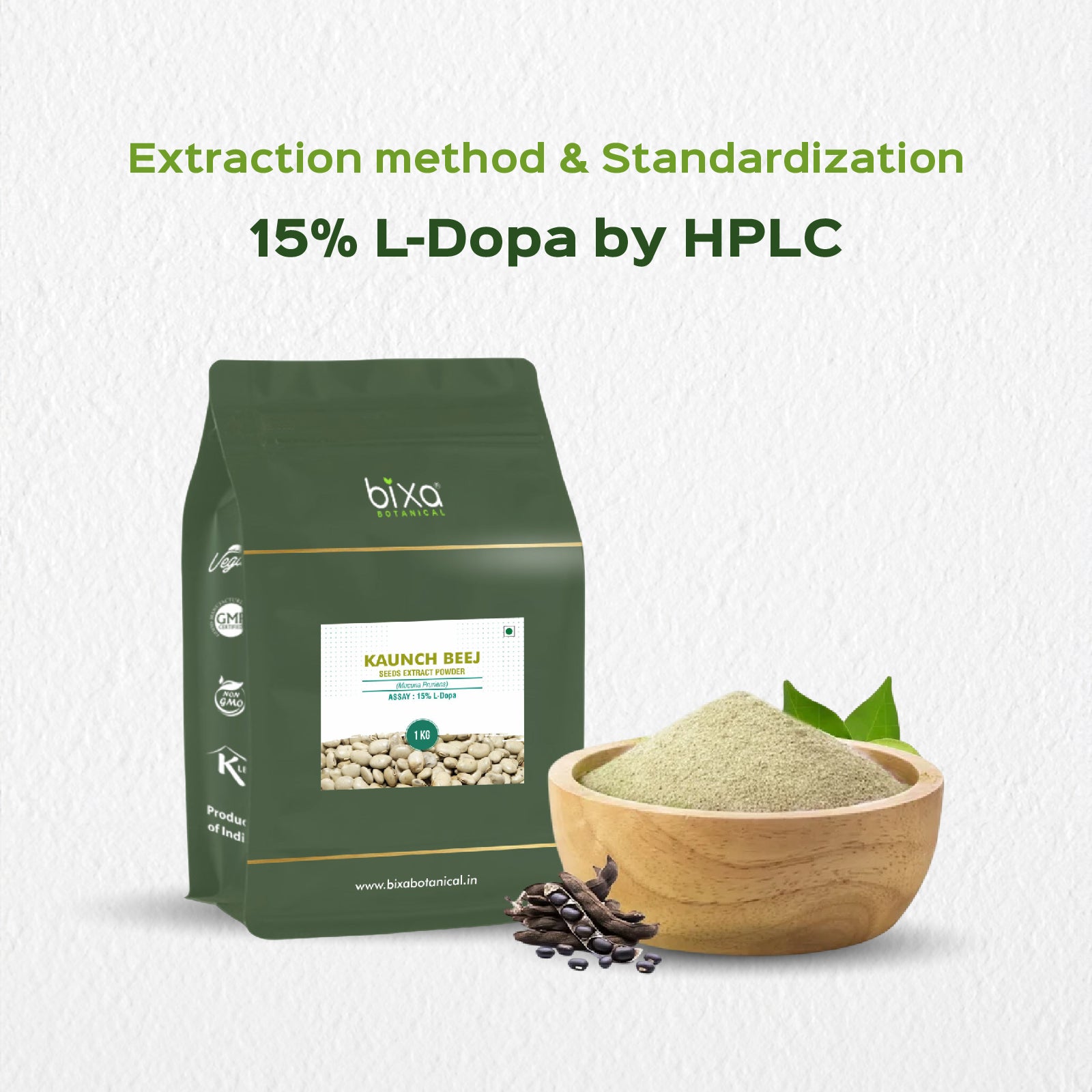 Kaunch beej (Mucuna pruriens) dry Extract - 15% L-Dopa by HPLC