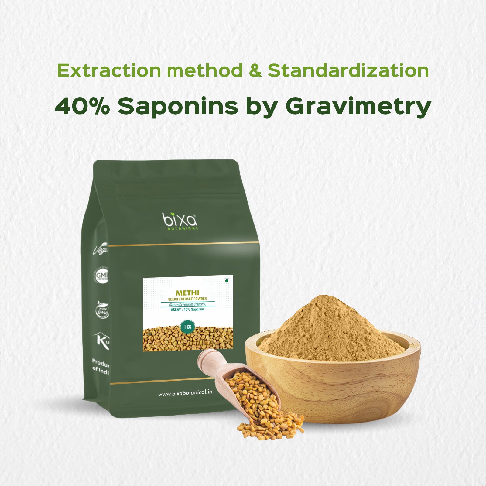 Methi/ Fenugreek (Trigonella Foenum-Graecum) dry Extract - 40% Saponins by Gravimetry