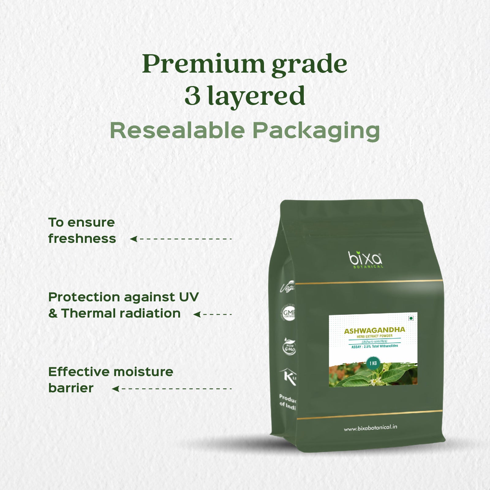 Ashwagandha (Withania Somnifera) Dry Extract Herb - 2.5% Total Withanolides by gravimetry