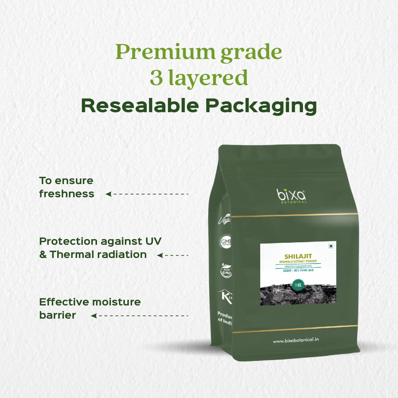 Shilajit (Asphaltum) Dry Extract - 40% Fulvic acid by Gravimetry