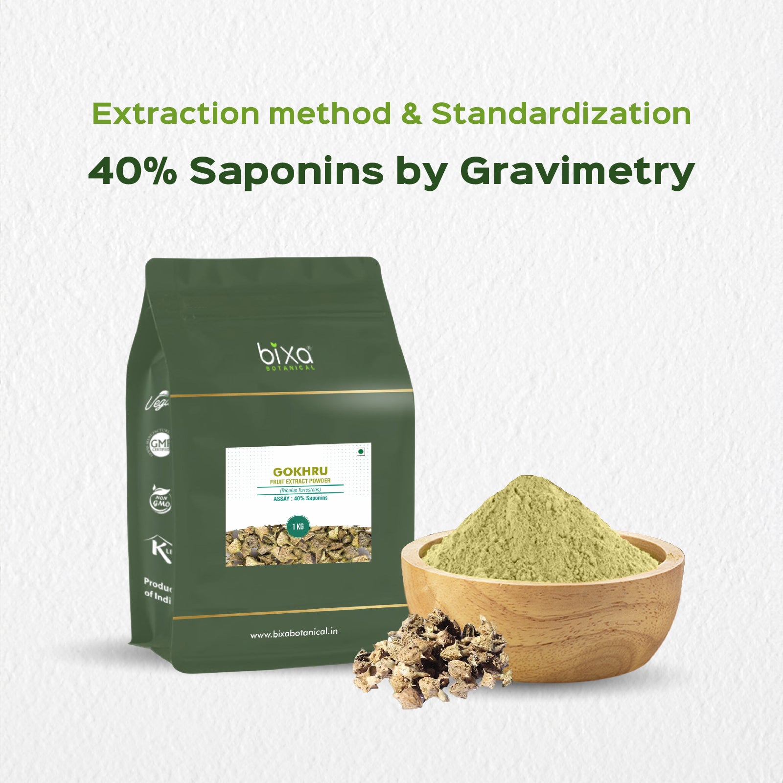 Gokhru (Tribulus Terresteris) Dry Extract - 40% Saponins by Gravimetry