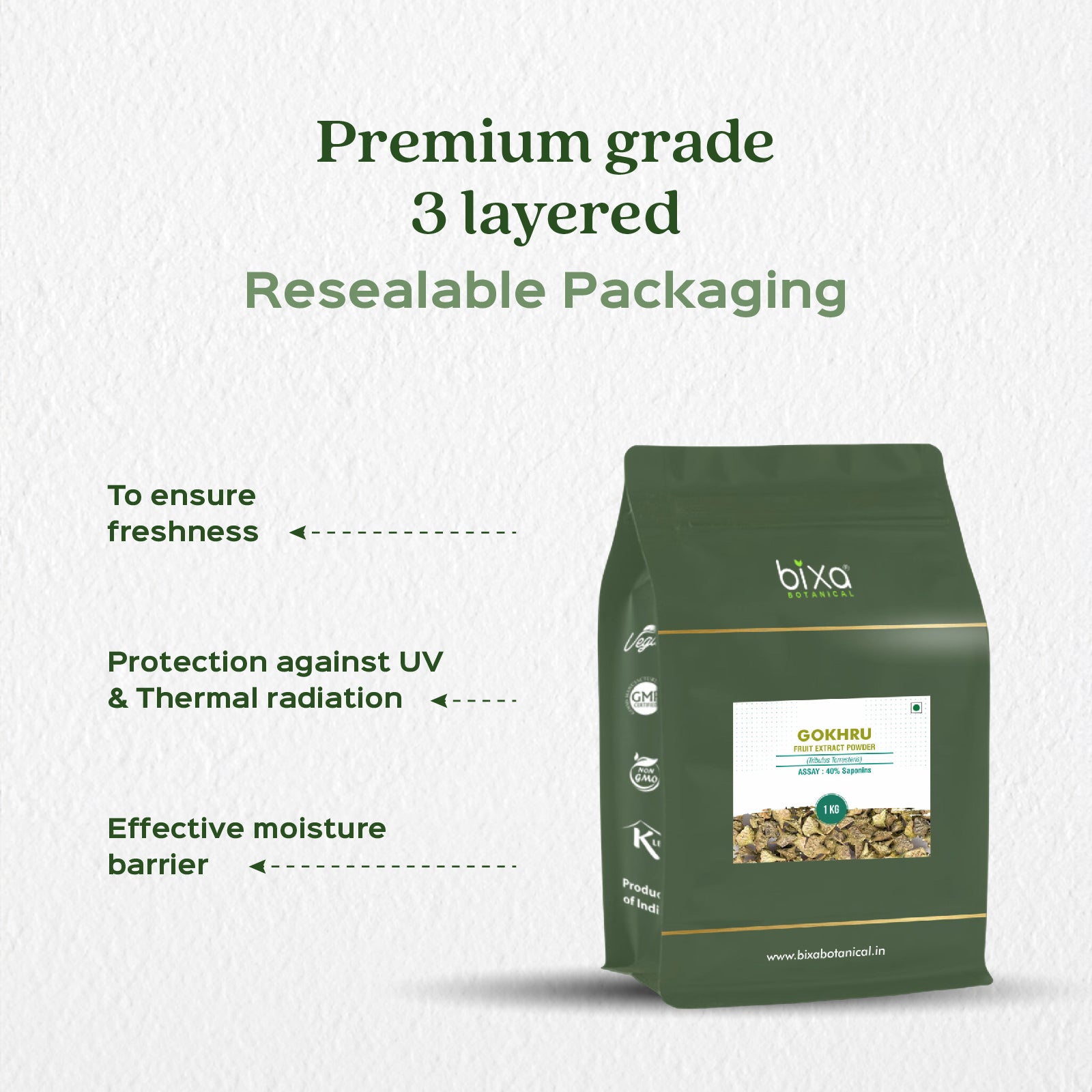 Gokhru (Tribulus Terresteris) Dry Extract - 40% Saponins by Gravimetry