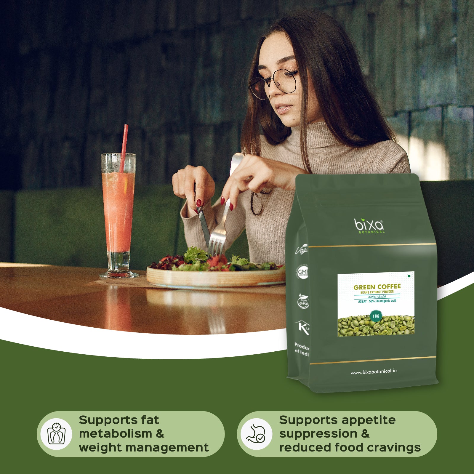 Green Coffee (Coffea robusta) Dry Extract - 50% Chlorogenic acid by HPLC