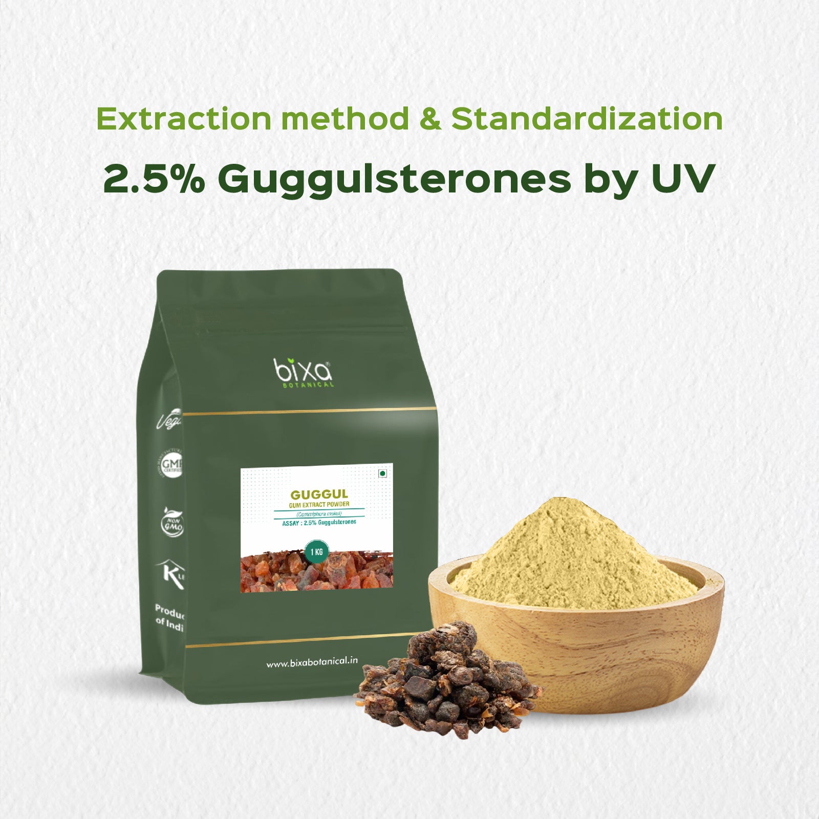 Guggul (Commiphora Mukul) dry Extract - 2.5% Guggulsterones by UV