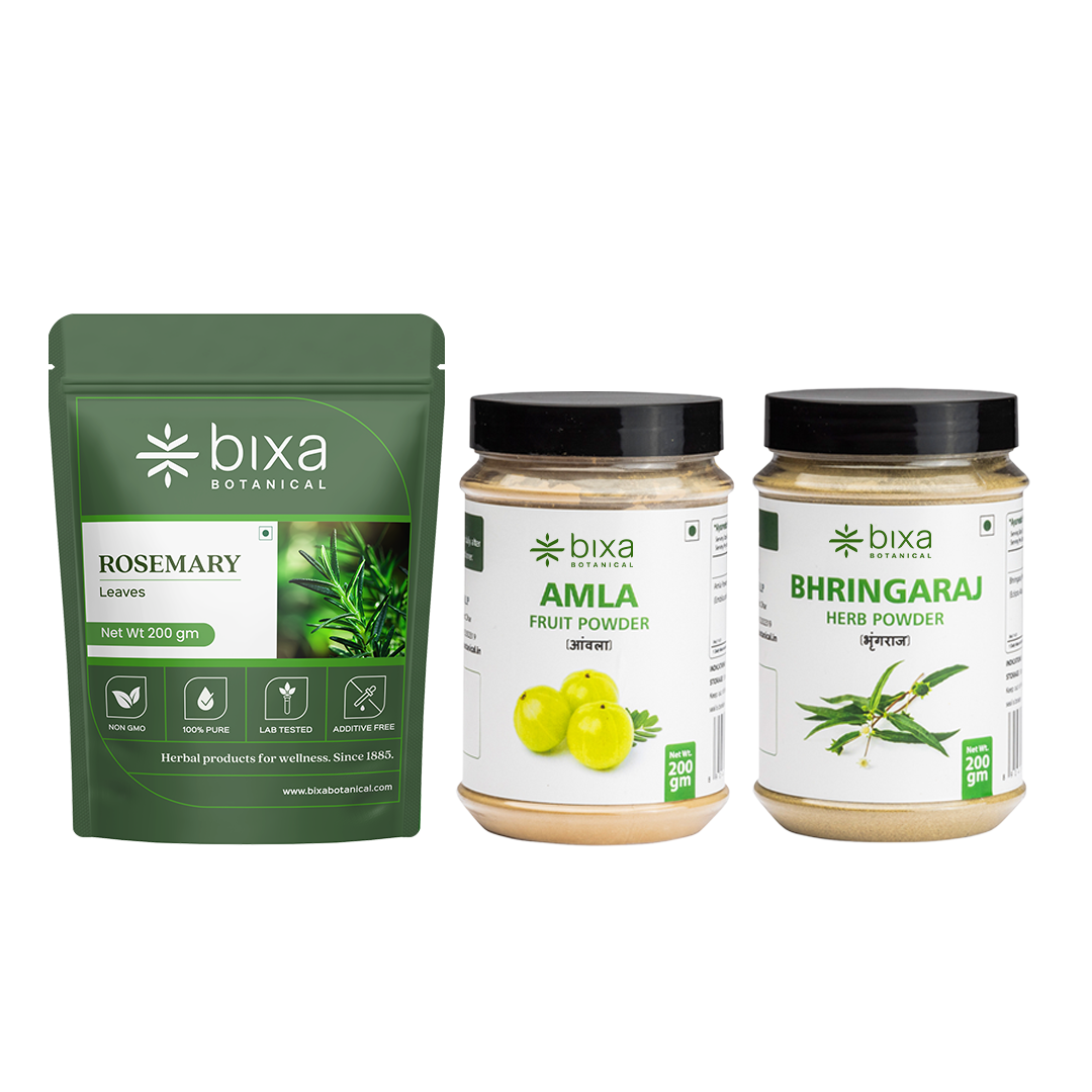 Complete Hair Care Pack | Bhringraj Powder + Amla Powder + Rosemary Leaves | Combo