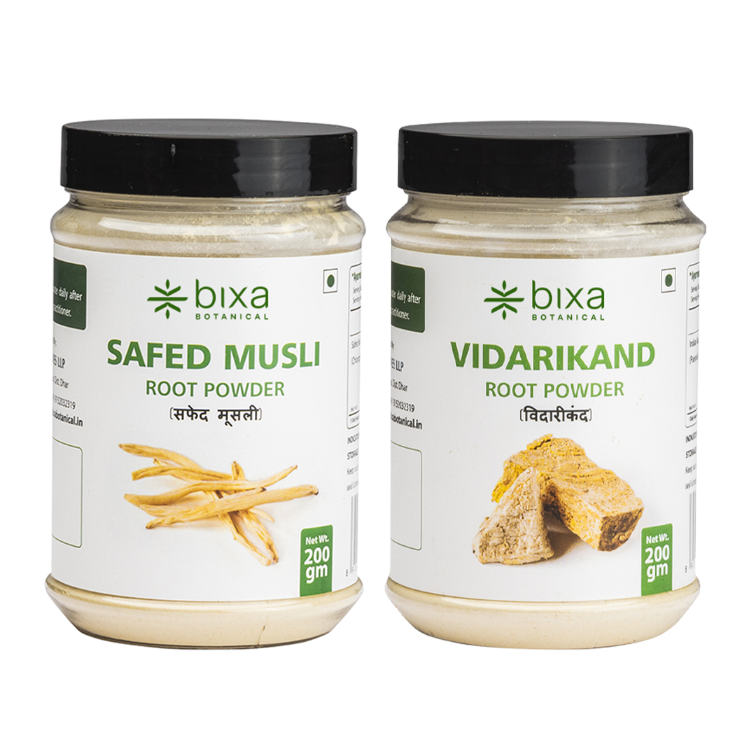 Muscle Growth & Strength Pack | Safed Musli Powder + Vidarikand Powder | Combo