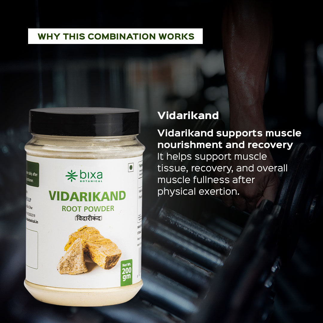 Muscle Growth & Strength Pack | Safed Musli Powder + Vidarikand Powder | Combo