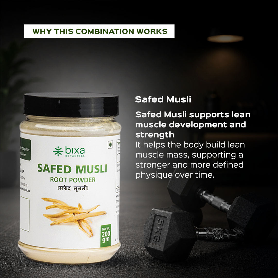 Muscle Growth & Strength Pack | Safed Musli Powder + Vidarikand Powder | Combo