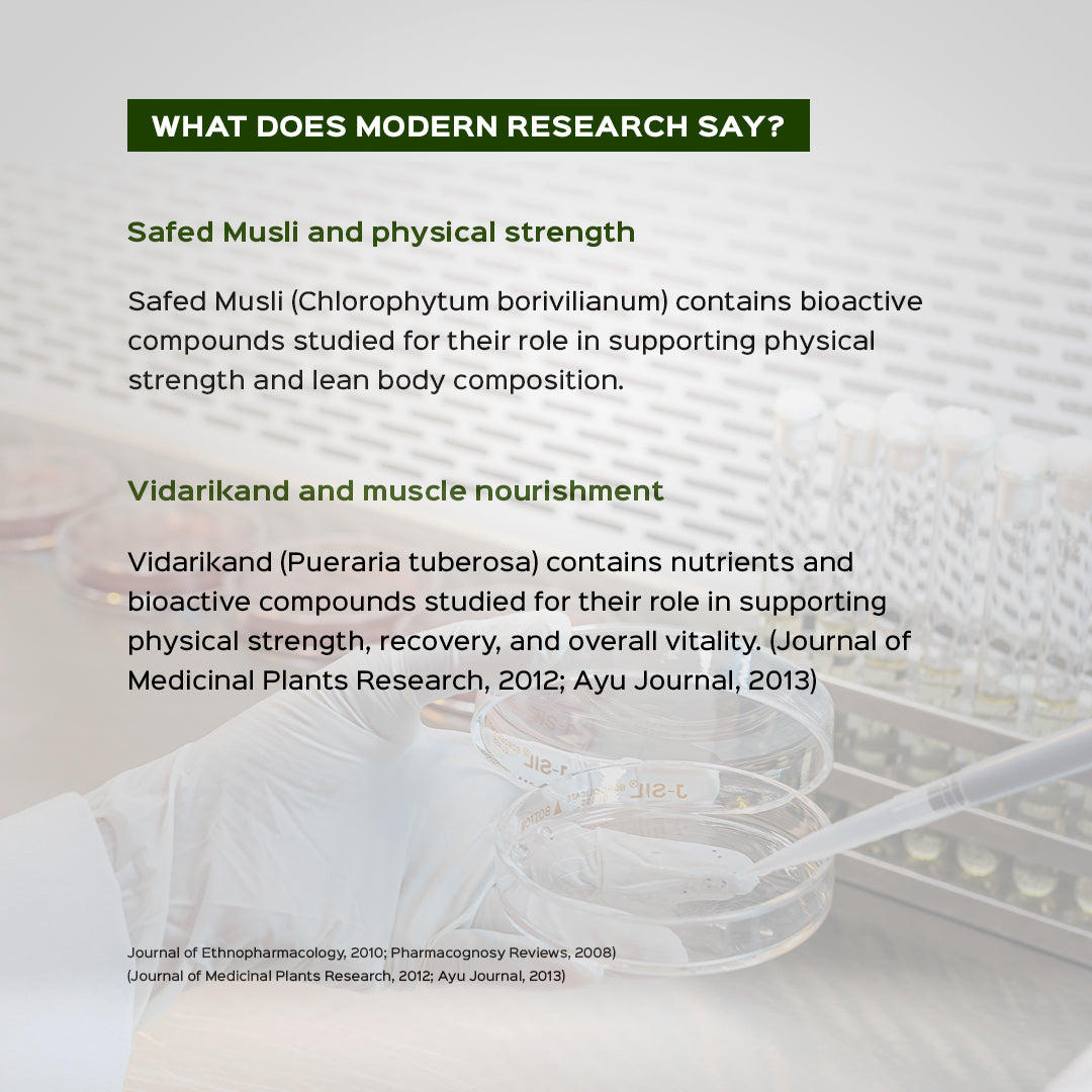 Muscle Growth & Strength Pack | Safed Musli Powder + Vidarikand Powder | Combo
